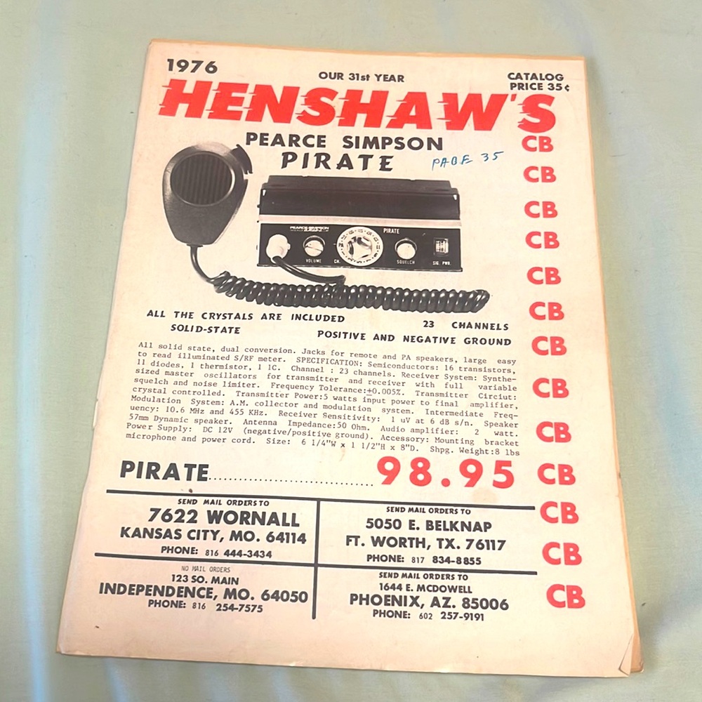 1976 Henshaw’s CB vintage CB radio magazine